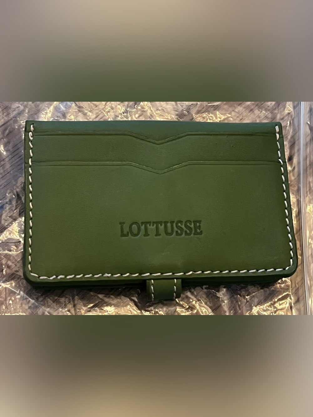 Lottusse  handmade in Mallorca spainGreen Leather Card Holder